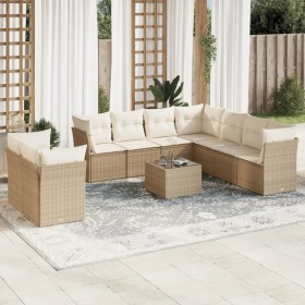 Garden sofa set with beige cushions, 10 pieces, made of synthetic rattan. by , Garden sets - Ref: Foro24-3217848, Price: 814,...