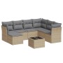 Garden sofa set with beige cushions, 8 pieces, PE rattan. by , Garden sets - Ref: Foro24-3217999, Price: 516,96 €, Discount: %