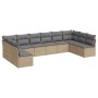 Set Gartensofas mit beigen Kissen 10 Stück synthetisches Rattan von , Gartensets - Ref: Foro24-3218089, Preis: 617,51 €, Raba...