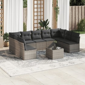 Garden sofa set 10 pieces with gray synthetic rattan cushions by , Garden sets - Ref: Foro24-3218080, Price: 622,75 €, Discou...