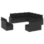 Set mit 11 Stück Gartensofas und Kissen synthetisches Rattan schwarz von , Gartensets - Ref: Foro24-3219115, Preis: 635,81 €,...