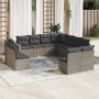 Garden sofa set 11 pieces and gray synthetic rattan cushions by , Garden sets - Ref: Foro24-3219120, Price: 692,80 €, Discoun...