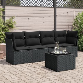 5-teiliges Gartenmöbel-Set und Kissen aus synthetischem Rattan schwarz von , Gartensets - Ref: Foro24-3217235, Preis: 298,37 ...