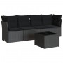 Set de muebles de jardín 5 pzas y cojines ratán sintético negro de , Conjuntos de jardín - Ref: Foro24-3217235, Precio: 298,0...