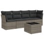 Garden sofa set with 5-piece synthetic rattan gray cushions by , Garden sets - Ref: Foro24-3217240, Price: 306,05 €, Discount: %