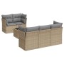 Garden sofa set with 6-piece synthetic rattan beige cushions by , Garden sets - Ref: Foro24-3217249, Price: 395,65 €, Discoun...