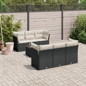 7-teiliges Garten-Esszimmerset und Kissen synthetisches Rattan schwarz von , Gartensets - Ref: Foro24-3217256, Preis: 503,99 ...