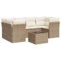 Set aus 7-teiligen Gartensofas und Kissen, synthetisches Rattan, beige von , Gartensets - Ref: Foro24-3217268, Preis: 547,46 ...