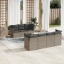 Garden sofa set 8 pieces and gray synthetic rattan cushions by , Garden sets - Ref: Foro24-3217280, Price: 525,61 €, Discount: %