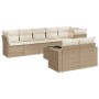 9-teiliges Gartensofa-Set mit beigen synthetischen Rattankissen von , Gartensets - Ref: Foro24-3219218, Preis: 745,99 €, Raba...