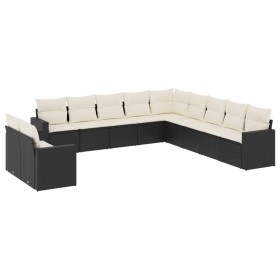 Garden sofa set 11 pieces and black synthetic rattan cushions by , Garden sets - Ref: Foro24-3219176, Price: 713,73 €, Discou...