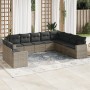 Garden sofa set 10 pieces with gray synthetic rattan cushions by , Garden sets - Ref: Foro24-3219160, Price: 680,67 €, Discou...