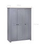 Wardrobe with 3 doors Panama pine wood Range gray 118x50x171.5cm by vidaXL, Wardrobes - Ref: Foro24-282662, Price: 508,49 €, ...