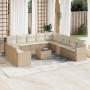 12-teiliges Gartensofa-Set und braune synthetische Rattankissen von , Gartensets - Ref: Foro24-3219188, Preis: 923,62 €, Raba...