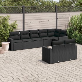 Set aus 8-teiligen Gartensofas und Kissen Kunstrattan schwarz von , Gartensets - Ref: Foro24-3219205, Preis: 540,69 €, Rabatt: %