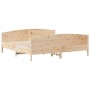 Estructura de cama con cabecero madera maciza de pino 200x200cm de , Camas y somieres - Ref: Foro24-3216161, Precio: 216,99 €...