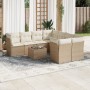 Set de sofás de jardín 9 pzas con cojines ratán sintético beige de , Conjuntos de jardín - Ref: Foro24-3217318, Precio: 685,8...