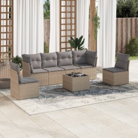 Set of 7-piece garden sofas and beige synthetic rattan cushions by , Garden sets - Ref: Foro24-3249218, Price: 506,30 €, Disc...