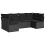 Set aus 6-teiligen Gartensofas und Kissen Kunstrattan schwarz von , Gartensets - Ref: Foro24-3249224, Preis: 399,19 €, Rabatt: %