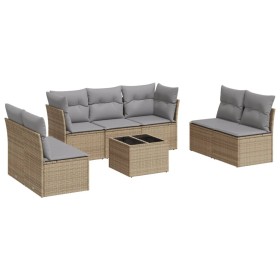 Garden sofa set with beige cushions, 8 pieces, PE rattan. by , Garden sets - Ref: Foro24-3249258, Price: 552,85 €, Discount: %