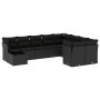 Set Gartensofas 10 Stück Kissen synthetisches Rattan schwarz von , Gartensets - Ref: Foro24-3250024, Preis: 671,88 €, Rabatt: %