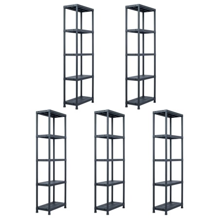 Plastic shelving 5 units 125 kg 60x30x180 cm black by vidaXL, Industrial shelving - Ref: Foro24-276258, Price: 287,25 €, Disc...