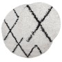 Modern long-haired PAMPLONA cream and black rug Ø 200 cm by , Rugs - Ref: Foro24-375379, Price: 77,23 €, Discount: %