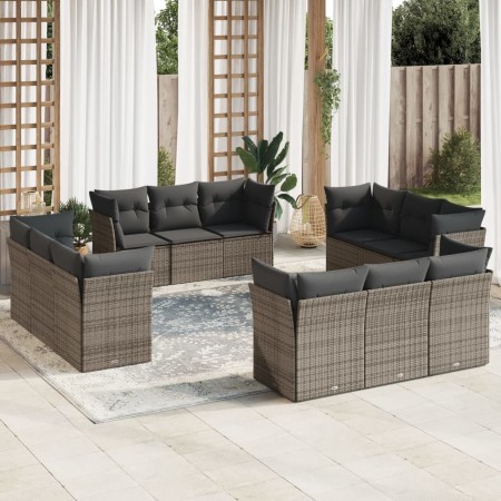 Set mit 12 Gartensofas mit Kissen synthetisches Rattangrau von , Gartensets - Ref: Foro24-3217330, Preis: 862,91 €, Rabatt: %