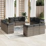 Garden sofa set 12 pieces with gray synthetic rattan cushions by , Garden sets - Ref: Foro24-3217330, Price: 862,91 €, Discou...