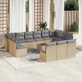 Garden furniture set, 14 pieces with beige synthetic rattan cushions. by , Garden sets - Ref: Foro24-3250238, Price: 918,06 €...