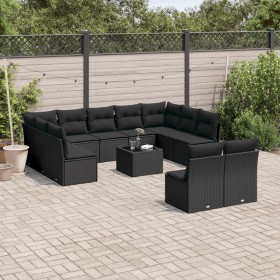 Set Gartensofas 12 Stück Kissen synthetisches Rattan schwarz von , Gartensets - Ref: Foro24-3250194, Preis: 683,11 €, Rabatt: %