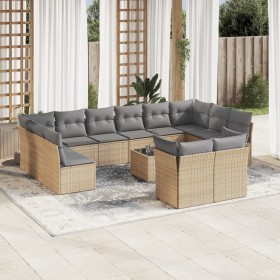 Set Gartensofas mit Kissen 13 Stück synthetisches Rattan beige von , Gartensets - Ref: Foro24-3250278, Preis: 988,34 €, Rabat...