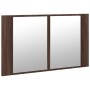 Armario espejo de baño LED acrílico marrón roble 80x12x45 cm de , Tocadores de baño - Ref: Foro24-834953, Precio: 57,89 €, De...