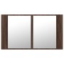 Armario espejo de baño LED acrílico marrón roble 80x12x45 cm de , Tocadores de baño - Ref: Foro24-834953, Precio: 57,89 €, De...