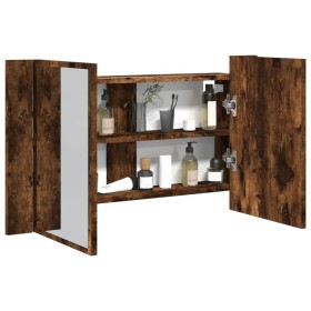 LED acrylic smoked oak bathroom mirror cabinet 80x12x45 cm by , bathroom vanities - Ref: Foro24-834951, Price: 67,59 €, Disco...