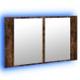 LED acrylic smoked oak bathroom mirror cabinet 80x12x45 cm by , bathroom vanities - Ref: Foro24-834951, Price: 67,51 €, Disco...