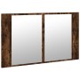 Armario espejo de baño LED acrílico roble ahumado 80x12x45 cm de , Tocadores de baño - Ref: Foro24-834951, Precio: 67,51 €, D...