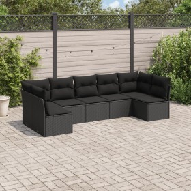 7-piece garden dining set with black synthetic rattan cushions by , Garden sets - Ref: Foro24-3249264, Price: 432,99 €, Disco...