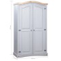 Armario madera de pino Mexicano estilo Corona gris 2 Puertas de vidaXL, Armarios roperos - Ref: Foro24-282619, Precio: 339,24...