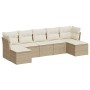 Set of 7-piece garden sofas and beige synthetic rattan cushions by , Garden sets - Ref: Foro24-3218028, Price: 521,75 €, Disc...