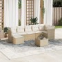 Garden sofa set with beige cushions, 8 pieces, PE rattan. by , Garden sets - Ref: Foro24-3217978, Price: 579,57 €, Discount: %