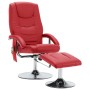 Sillón de masaje con reposapiés cuero sintético rojo de vidaXL, Sillones de masaje eléctricos - Ref: Foro24-248664, Precio: 1...