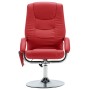 Sillón de masaje con reposapiés cuero sintético rojo de vidaXL, Sillones de masaje eléctricos - Ref: Foro24-248664, Precio: 1...