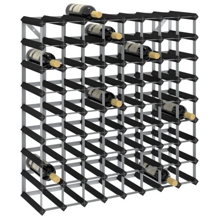 Solid black pine wood wine rack for 72 bottles by , Wine racks - Ref: Foro24-325916, Price: 132,40 €, Discount: %