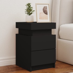 Bedside table with black LED lights 35x39x55 cm by , Nightstands - Ref: Foro24-836751, Price: 73,31 €, Discount: %