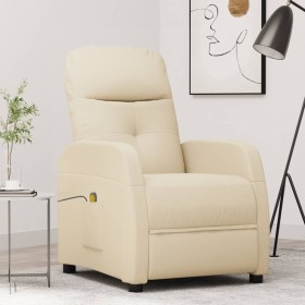 Sillón de masaje de tela color crema de , Sillones de masaje eléctricos - Ref: Foro24-348382, Precio: 163,99 €, Descuento: %