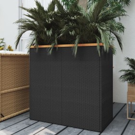 Jardinera de ratán sintético negra 80x40x80 cm de , Maceteros y jardineras - Ref: Foro24-319417, Precio: 103,99 €, Descuento: %