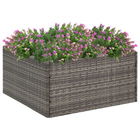 Jardinera ratán sintético gris 80x80x40 cm de , Maceteros y jardineras - Ref: Foro24-319175, Precio: 63,99 €, Descuento: %