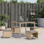 Gartenhocker Kissen 4 Stück PE Rattan Beige Mix 41x41x36cm von , Hocker für den Außenbereich - Ref: Foro24-365047, Preis: 99,...