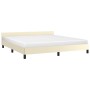 Bed frame with cream synthetic leather headboard 180x200cm by , Beds and slatted bases - Ref: Foro24-347515, Price: 125,97 €,...